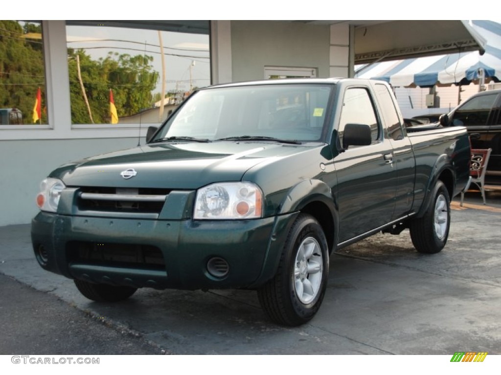 2001 Frontier XE King Cab - Alpine Green Metallic / Gray photo #14