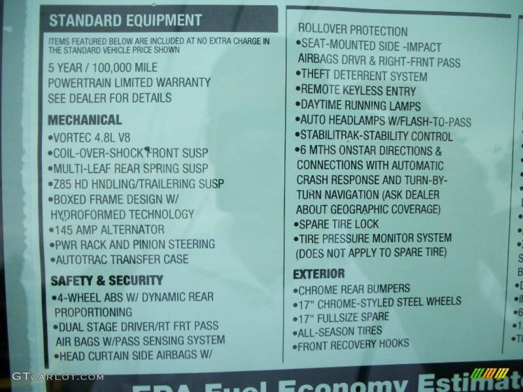 2011 Chevrolet Silverado 1500 LT Regular Cab 4x4 Window Sticker Photo #50602926