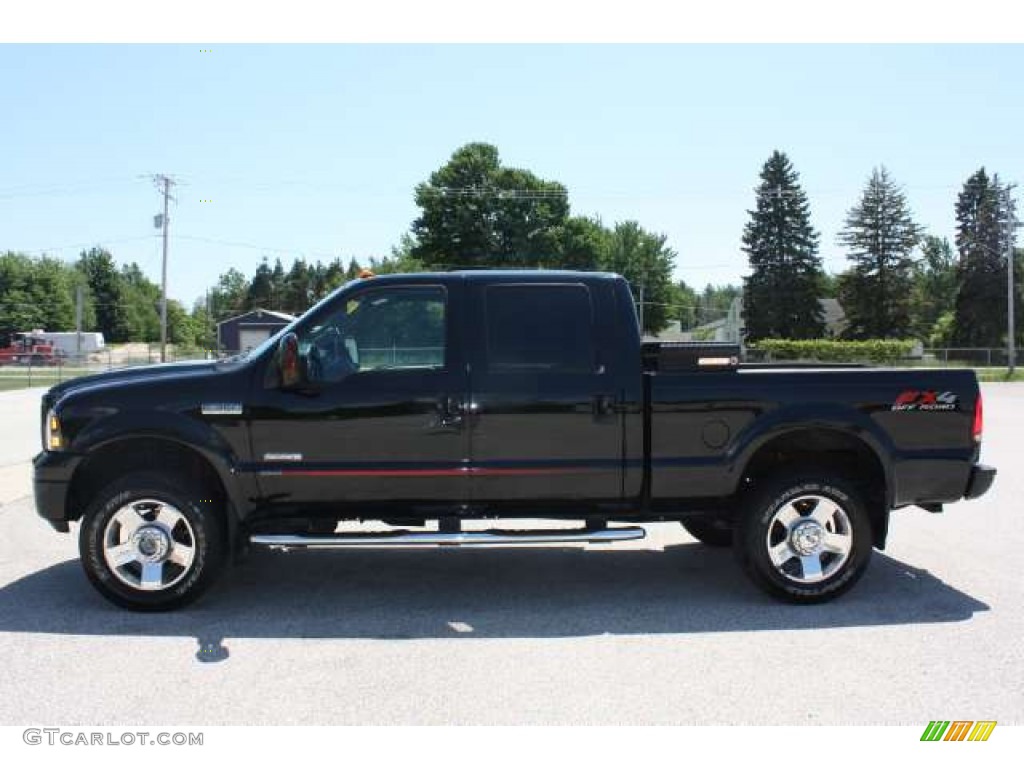 2007 F350 Super Duty Lariat Outlaw Crew Cab 4x4 - Black / Outlaw Black/Red photo #8