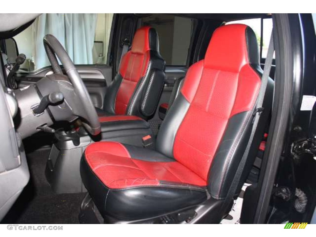 2007 F350 Super Duty Lariat Outlaw Crew Cab 4x4 - Black / Outlaw Black/Red photo #13