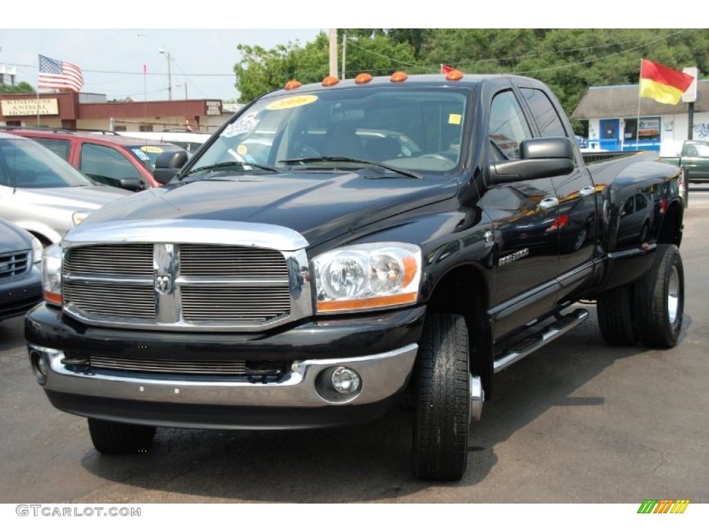 2006 Ram 3500 SLT Quad Cab 4x4 Dually - Black / Khaki photo #14