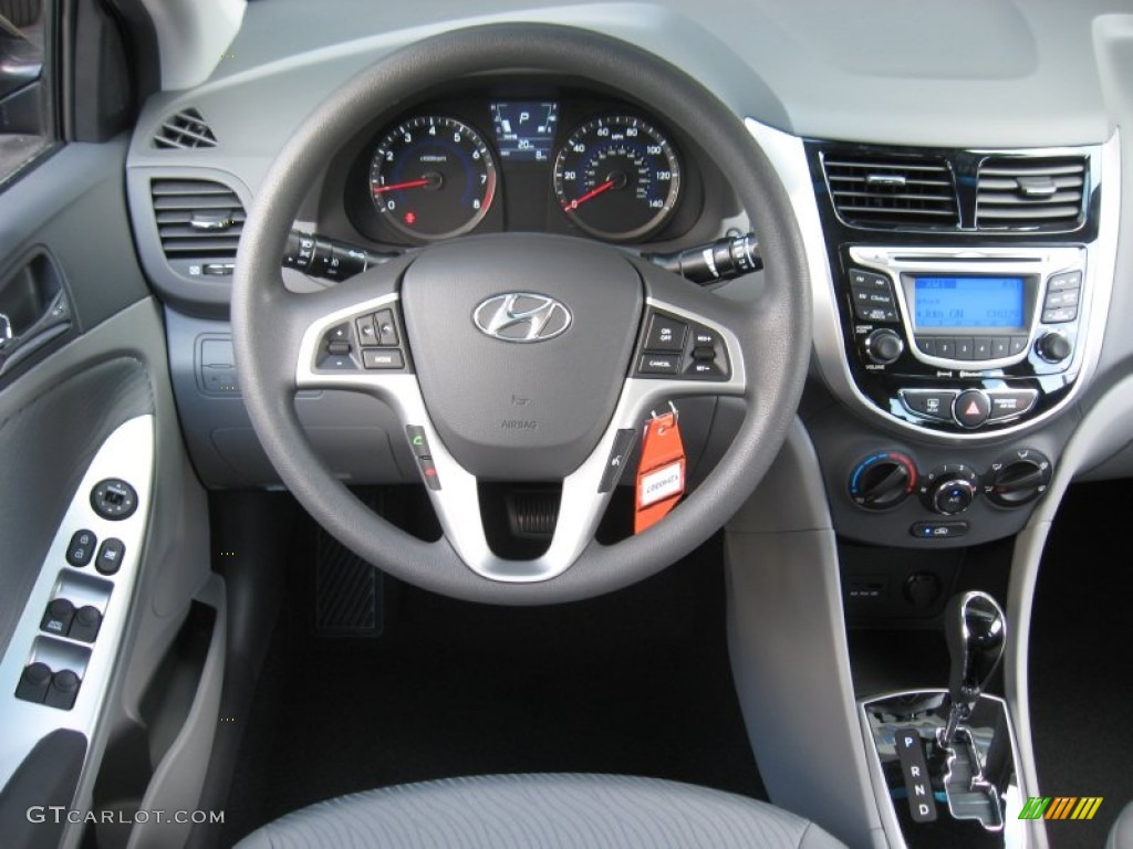 2012 Hyundai Accent GLS 4 Door Gray Dashboard Photo #50606862