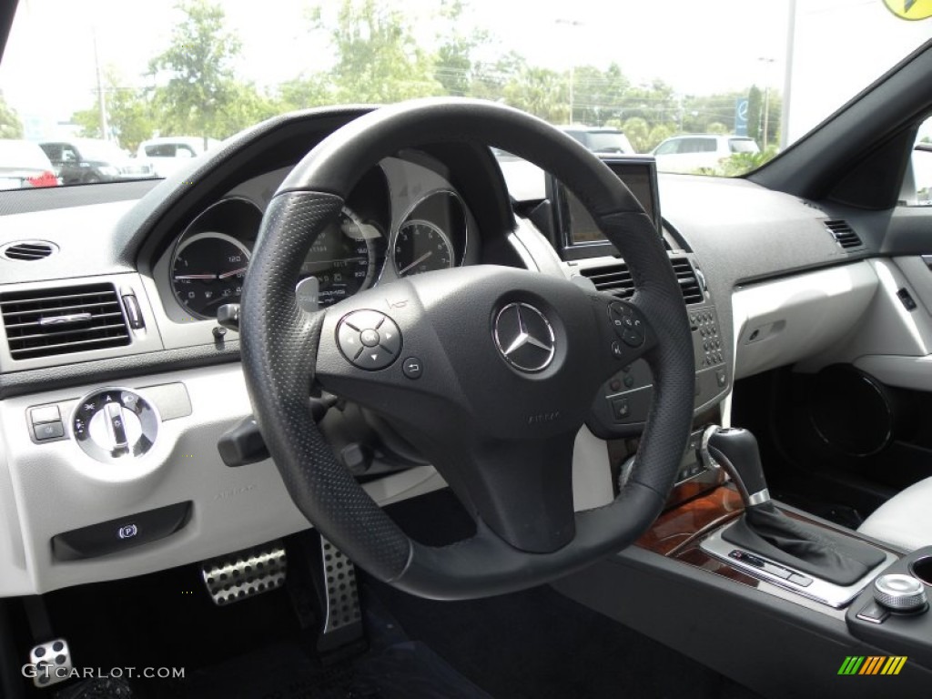 2011 Mercedes-Benz C 63 AMG Grey/Black Steering Wheel Photo #50608374