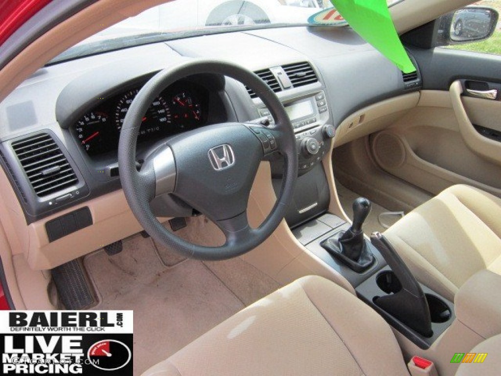 2007 Accord LX Coupe - San Marino Red / Ivory photo #11