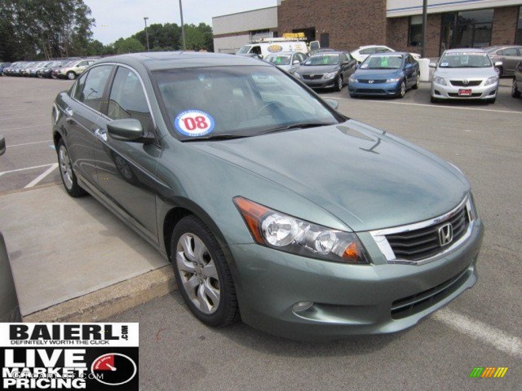 2008 Accord EX-L V6 Sedan - Mystic Green Metallic / Ivory photo #1