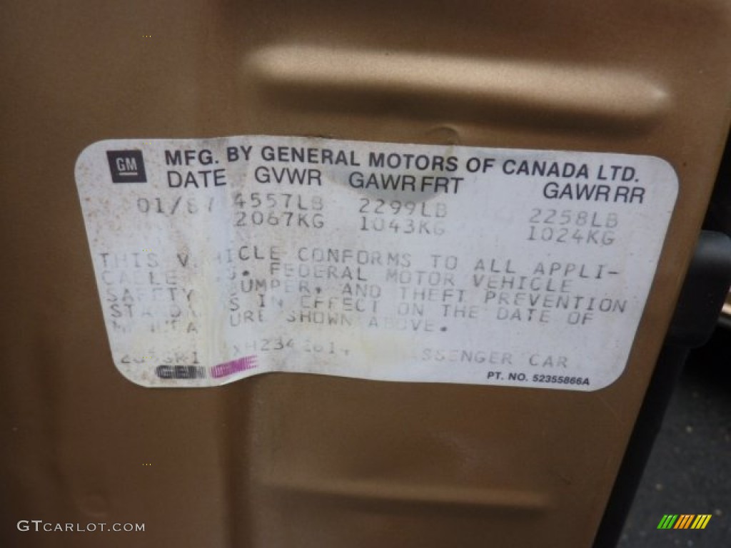 1987 Oldsmobile Cutlass Supreme Coupe Info Tag Photos