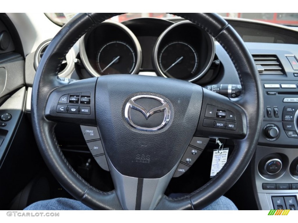 2010 Mazda MAZDA3 s Grand Touring 5 Door Black Steering Wheel Photo #50613243
