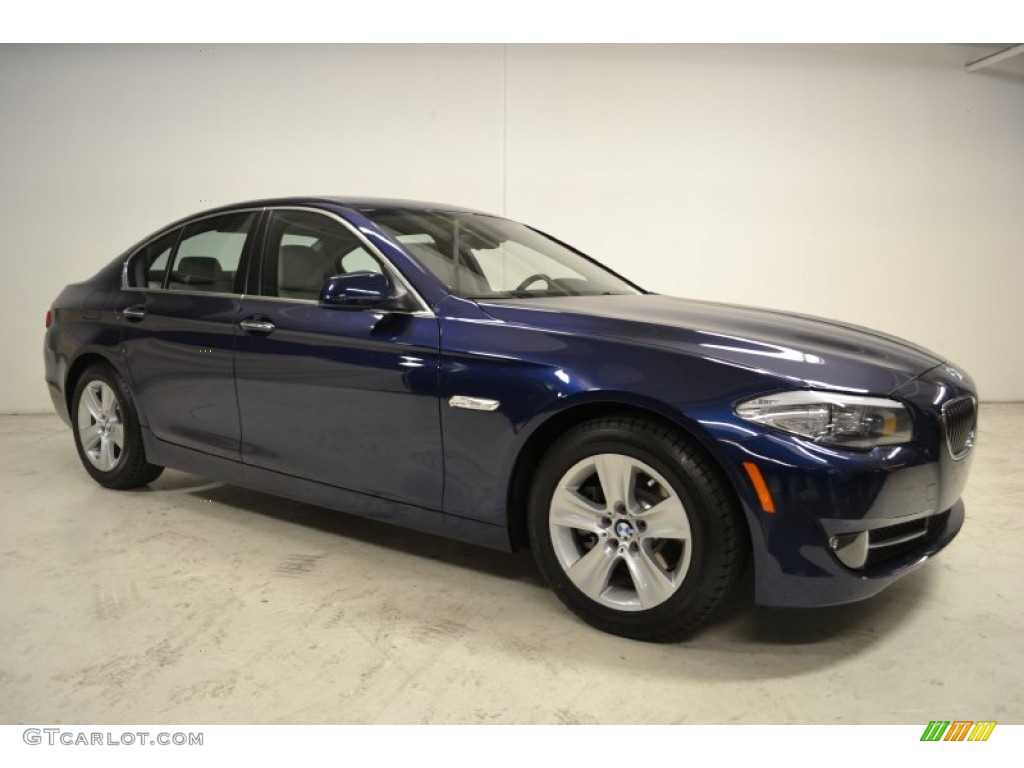 2011 5 Series 528i Sedan - Deep Sea Blue Metallic / Oyster/Black photo #2