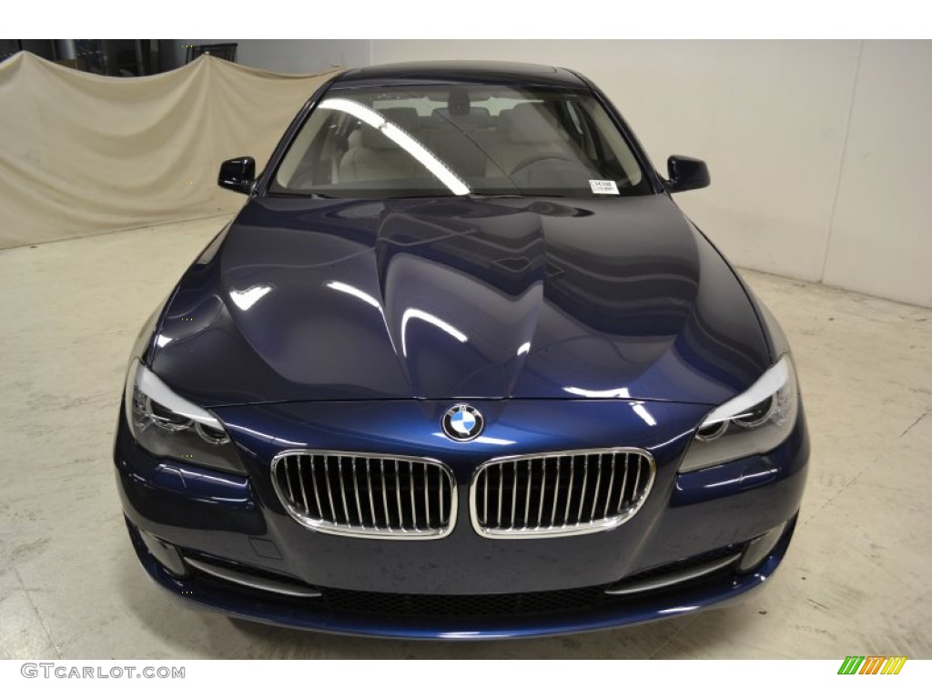 2011 5 Series 528i Sedan - Deep Sea Blue Metallic / Oyster/Black photo #4