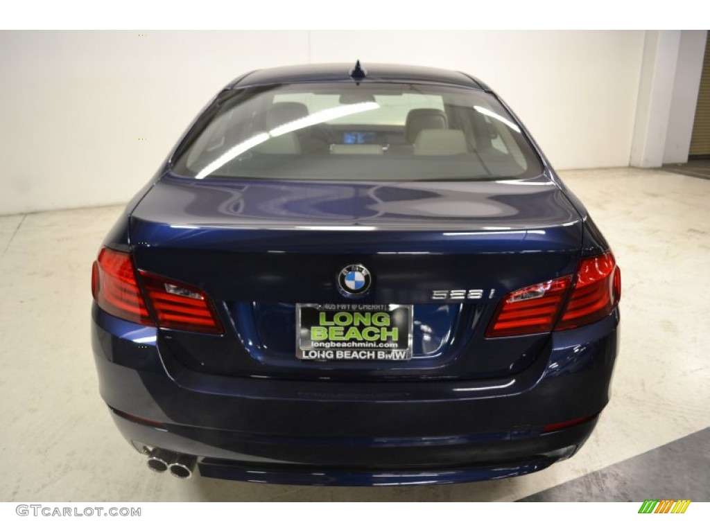 2011 5 Series 528i Sedan - Deep Sea Blue Metallic / Oyster/Black photo #7