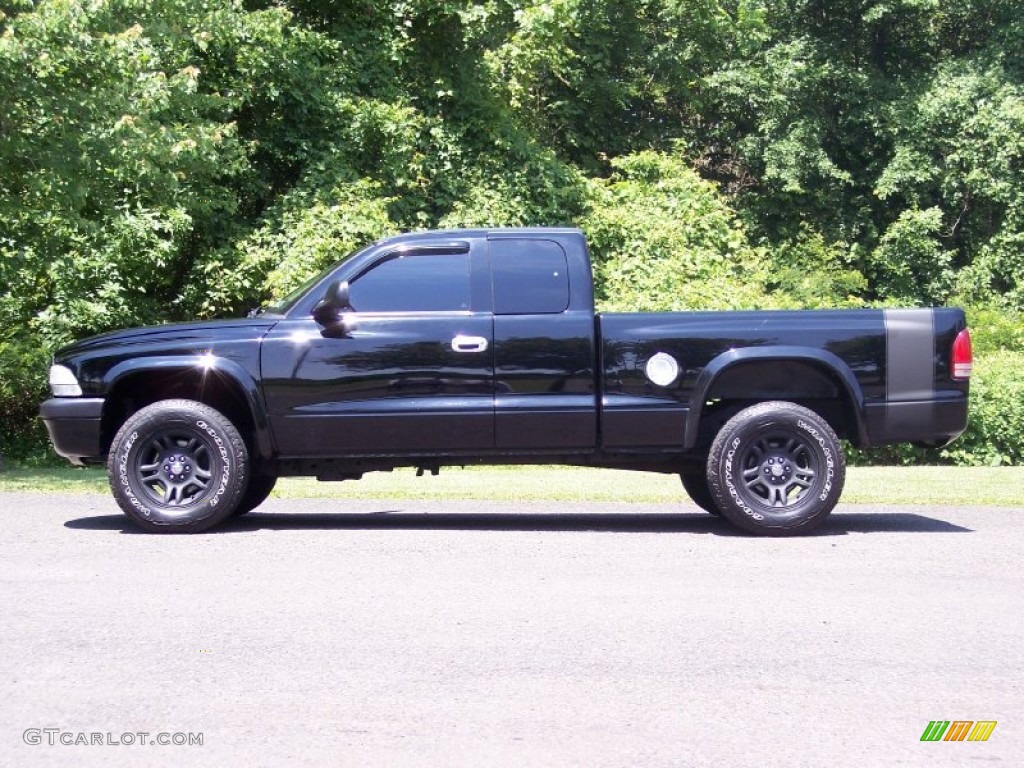 2003 Dakota Sport Club Cab 4x4 - Black / Dark Slate Gray photo #4