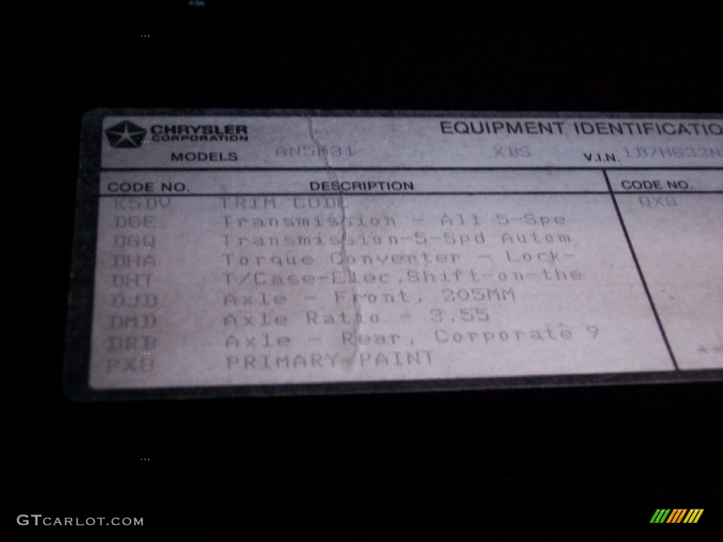 2003 Dodge Dakota Sport Club Cab 4x4 Info Tag Photos