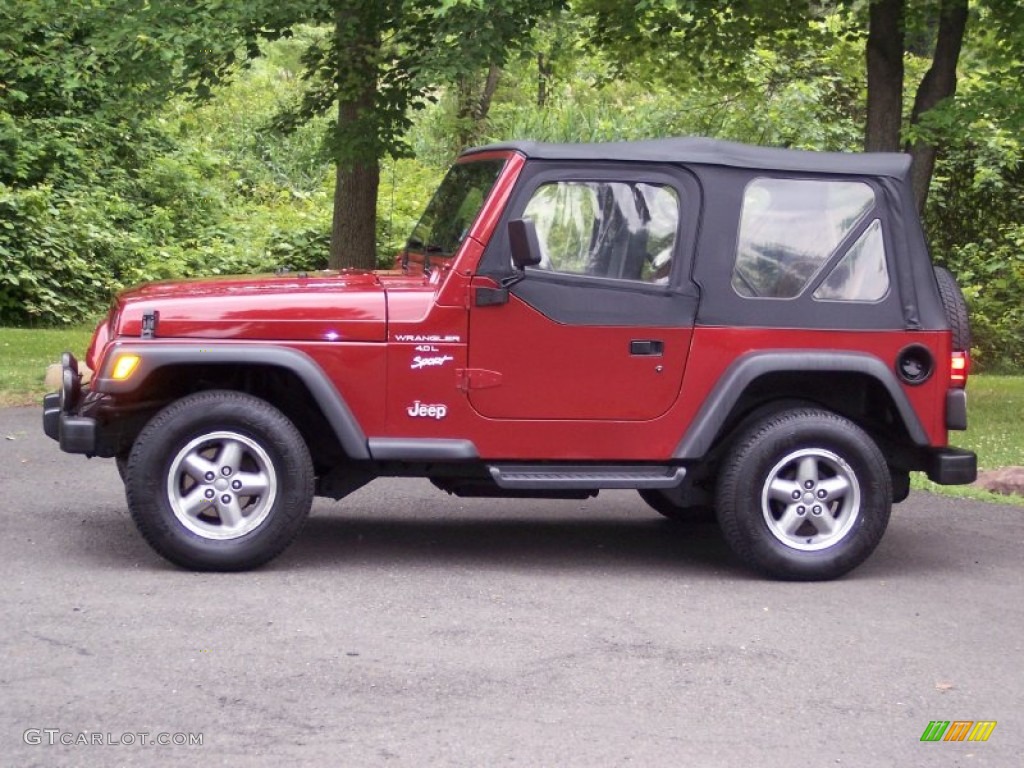 1998 Wrangler Sport 4x4 - Chili Pepper Red Pearl / Khaki photo #3