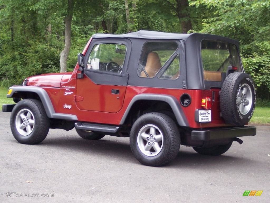 1998 Wrangler Sport 4x4 - Chili Pepper Red Pearl / Khaki photo #5