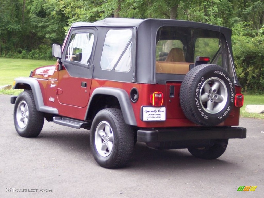 1998 Wrangler Sport 4x4 - Chili Pepper Red Pearl / Khaki photo #6