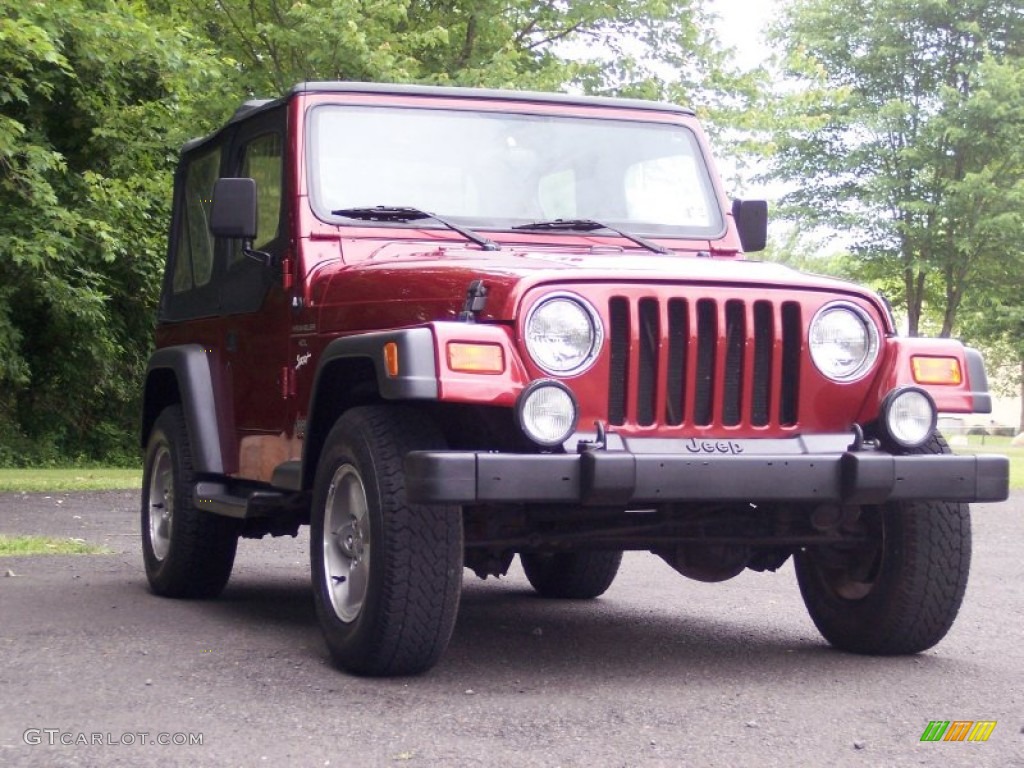 1998 Wrangler Sport 4x4 - Chili Pepper Red Pearl / Khaki photo #9