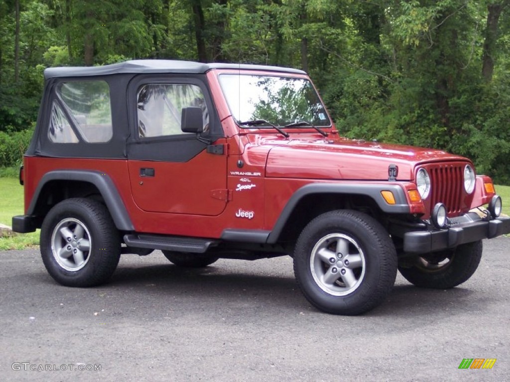 1998 Wrangler Sport 4x4 - Chili Pepper Red Pearl / Khaki photo #12
