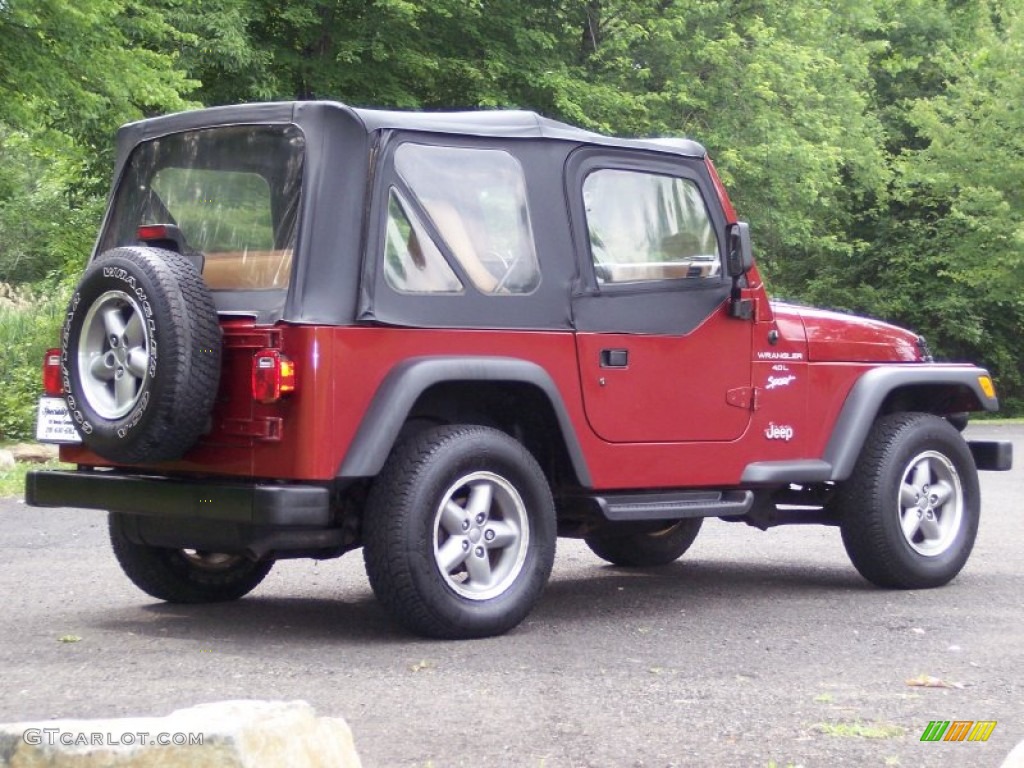 1998 Wrangler Sport 4x4 - Chili Pepper Red Pearl / Khaki photo #15
