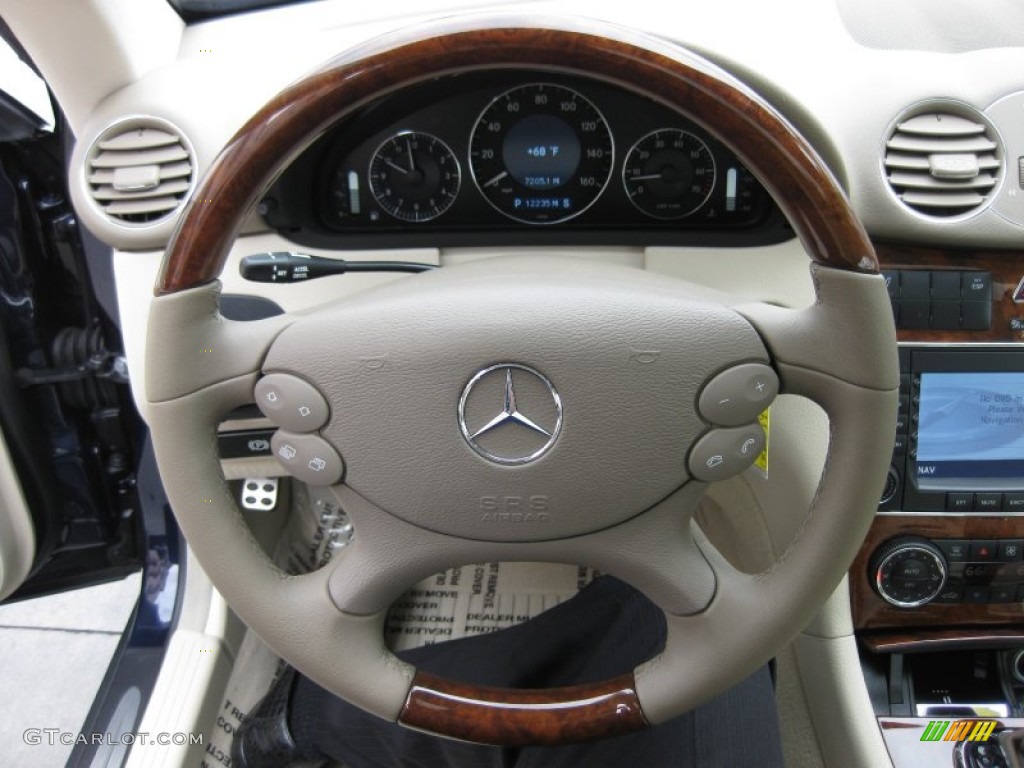 2009 Mercedes-Benz CLK 350 Coupe Stone Steering Wheel Photo #50620566