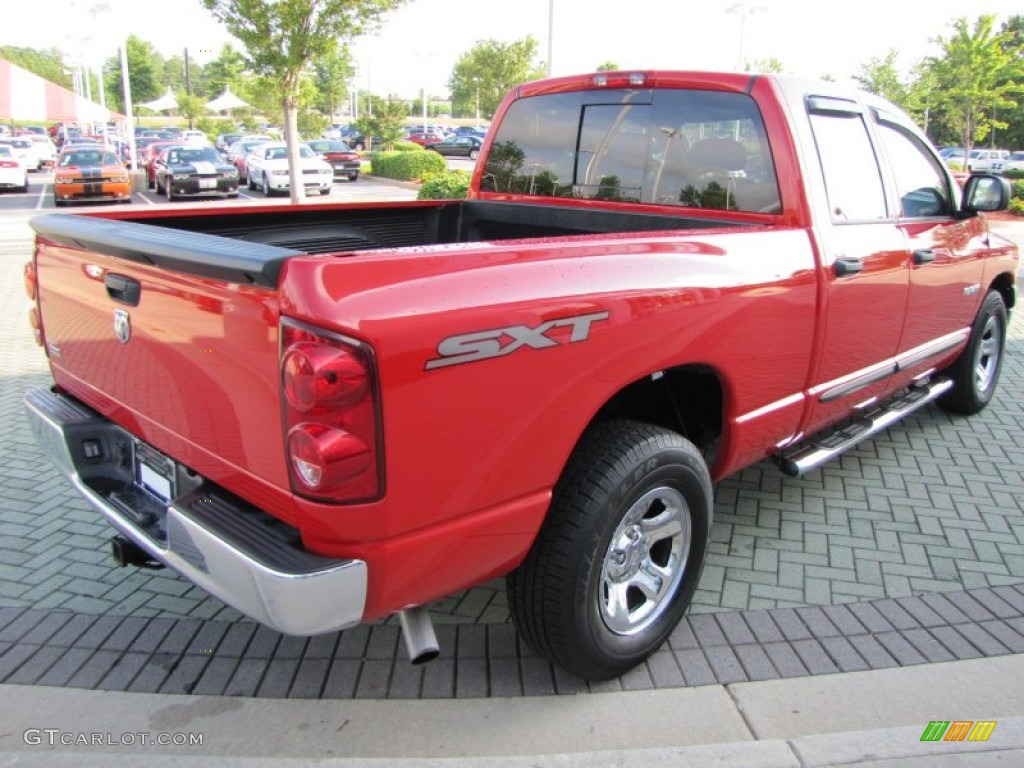 2008 Ram 1500 SXT Quad Cab - Flame Red / Medium Slate Gray photo #5