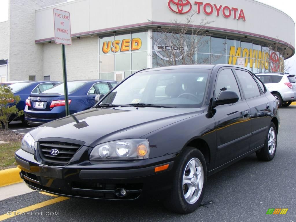 2006 Elantra GT Hatchback - Ebony Black / Gray photo #1