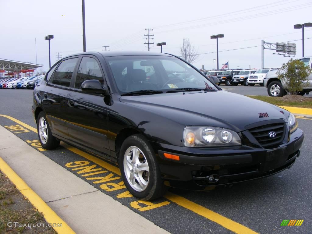2006 Elantra GT Hatchback - Ebony Black / Gray photo #2