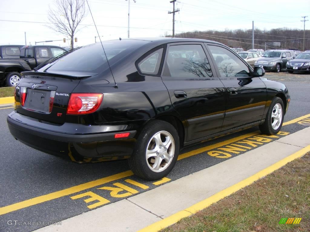 2006 Elantra GT Hatchback - Ebony Black / Gray photo #4