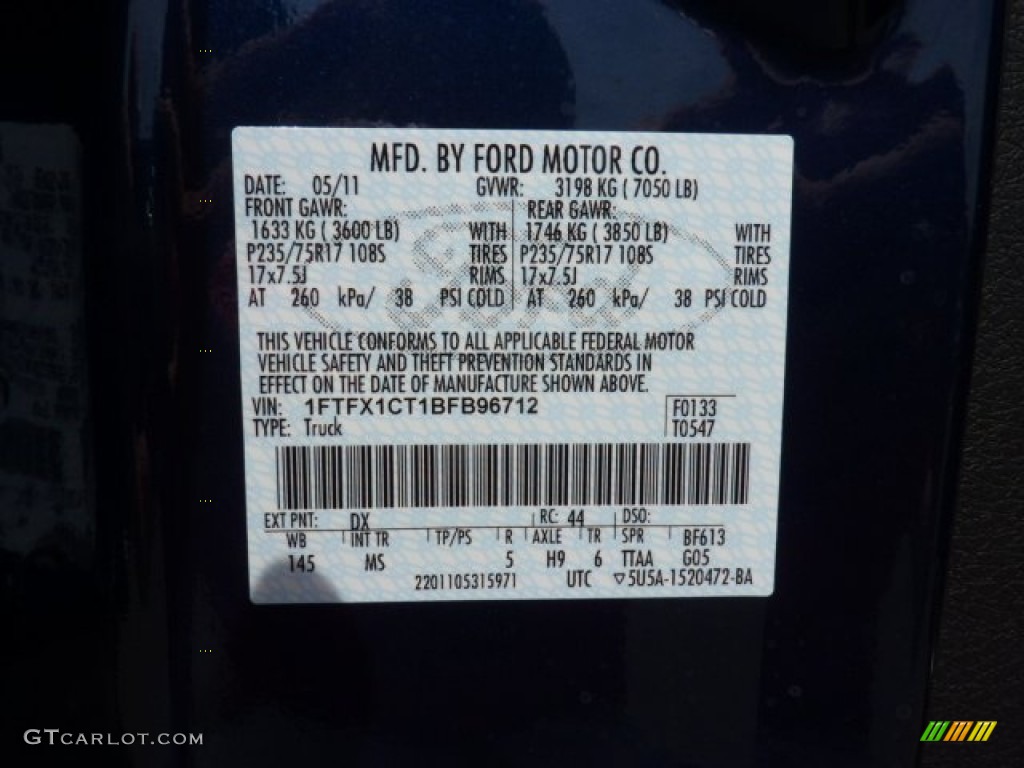 2011 F150 XLT SuperCab - Dark Blue Pearl Metallic / Steel Gray photo #19