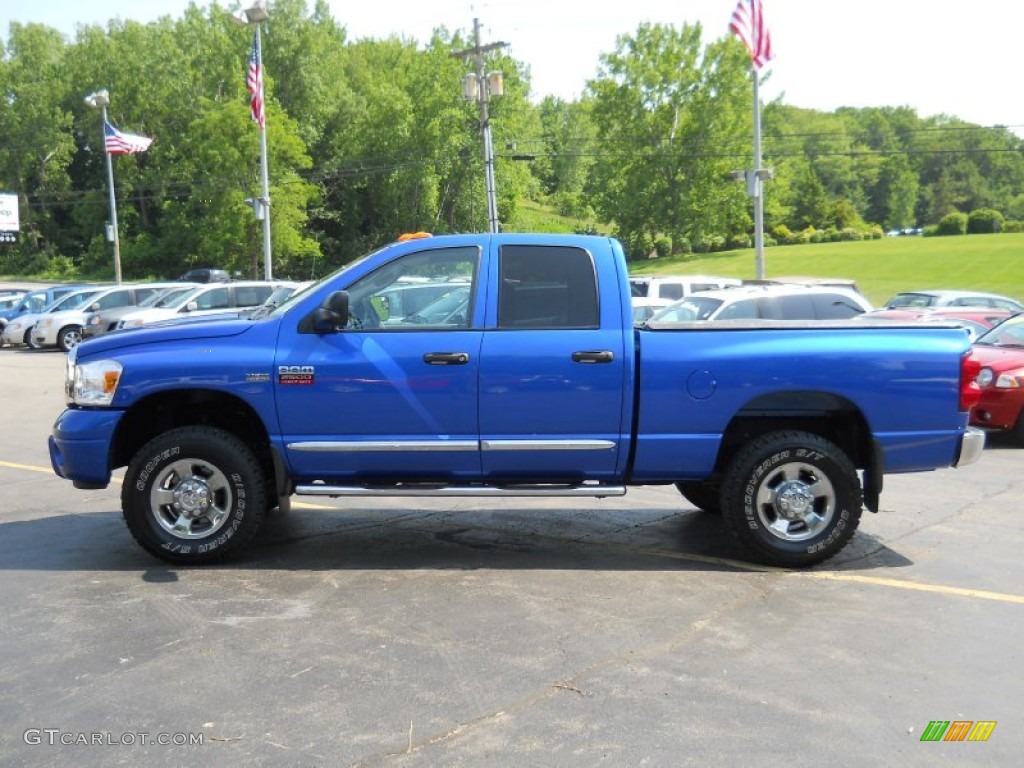 Electric Blue Pearl 2007 Dodge Ram 2500 Laramie Quad Cab 4x4 Exterior Photo #50626641