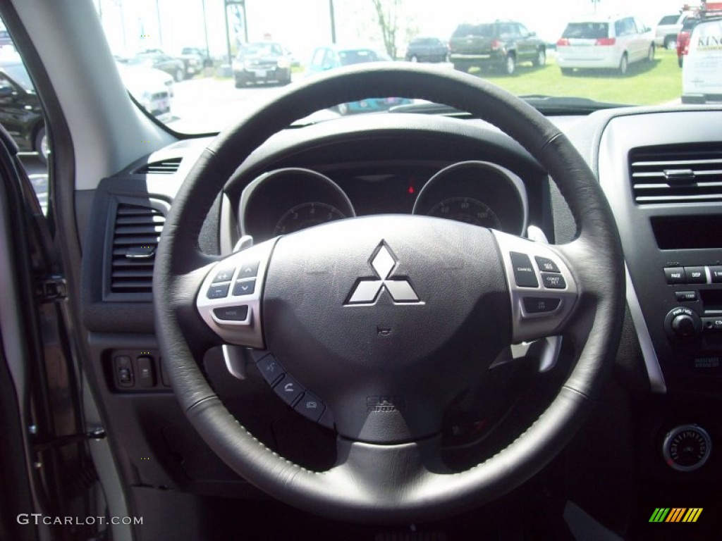2011 Mitsubishi Outlander Sport SE 4WD Black Steering Wheel Photo #50628846