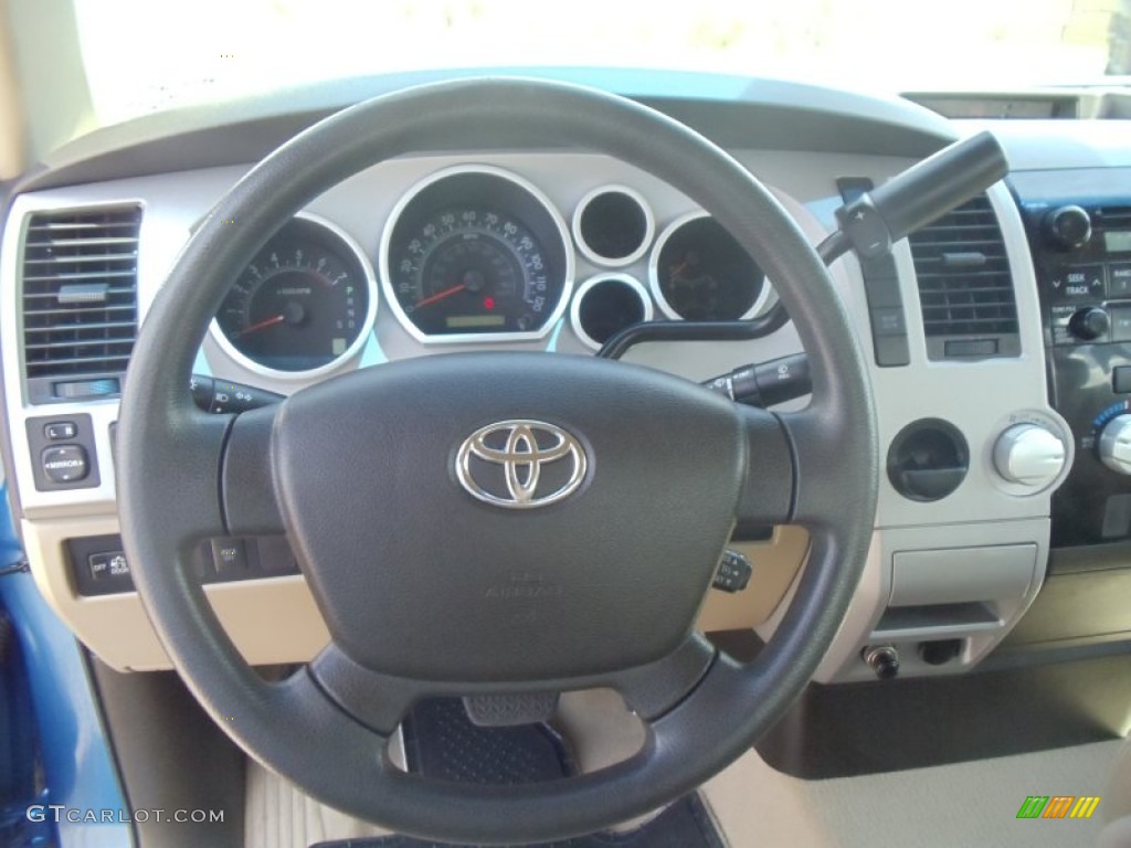 2008 Tundra Double Cab - Blue Streak Metallic / Beige photo #9