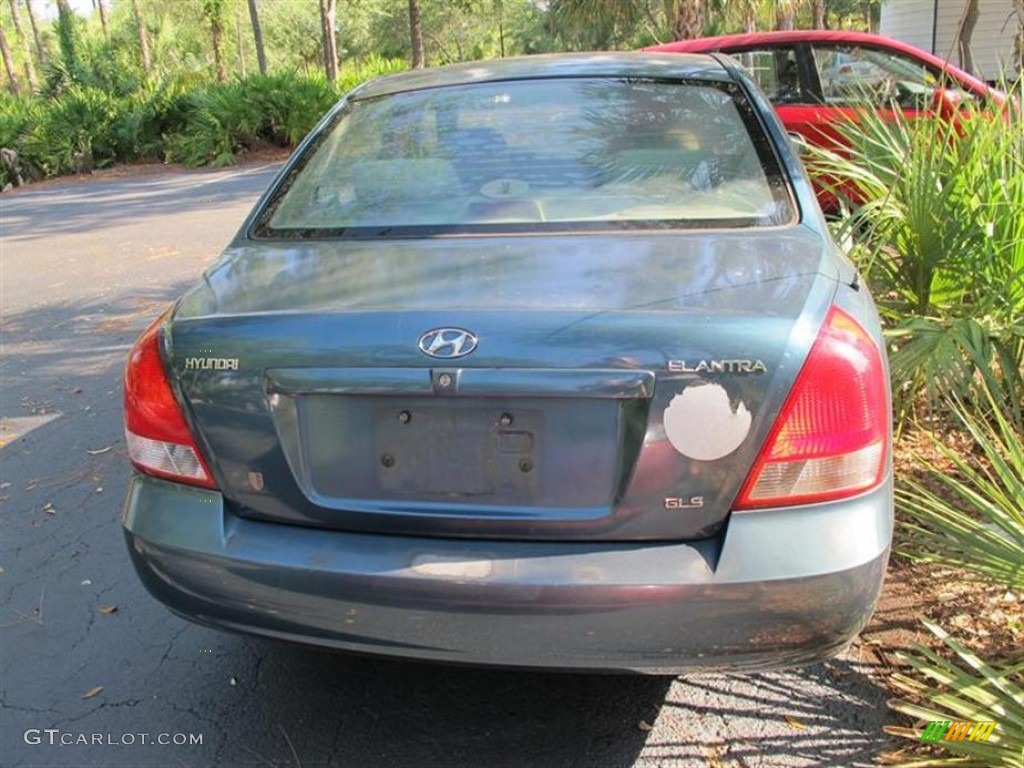 2002 Elantra GLS Sedan - Cobalt Blue / Beige photo #2