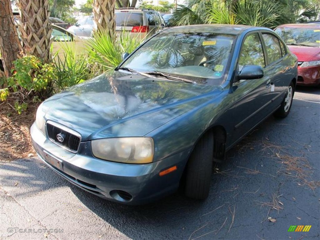 2002 Elantra GLS Sedan - Cobalt Blue / Beige photo #4