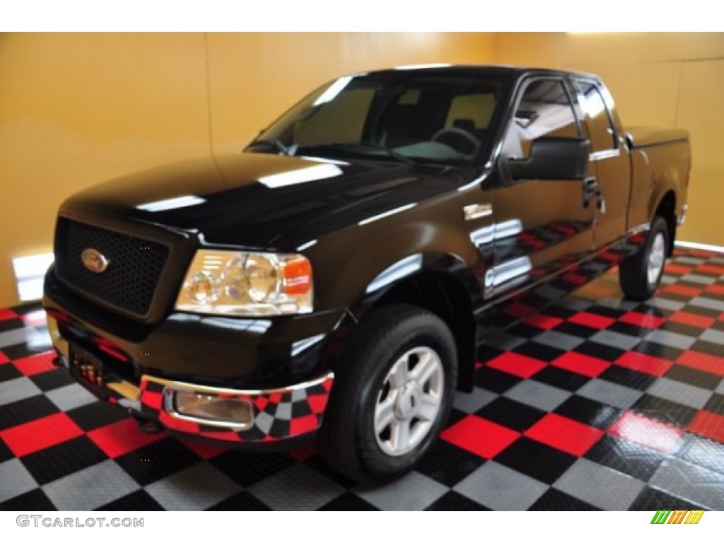 2004 F150 XLT SuperCab 4x4 - Black / Medium/Dark Flint photo #2
