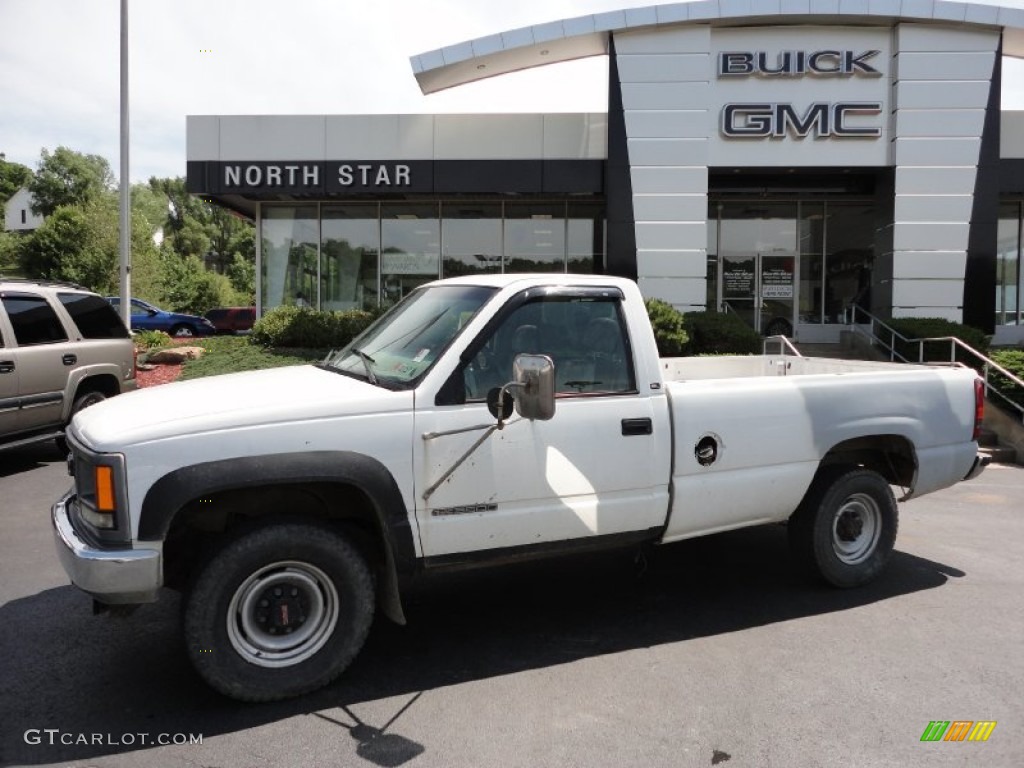 1999 Sierra 3500 SL Regular Cab 4x4 - Summit White / Gray photo #1