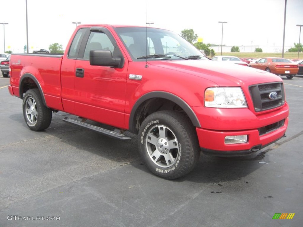 Bright Red 2004 Ford F150 FX4 Regular Cab 4x4 Exterior Photo #50635055