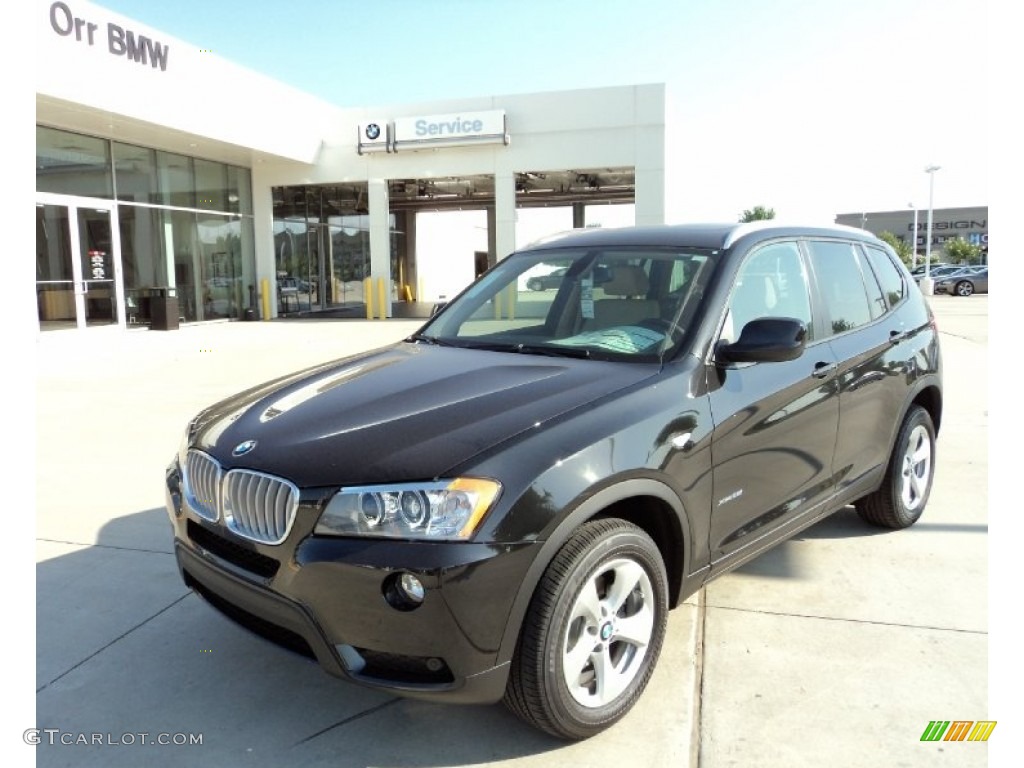 2011 X3 xDrive 28i - Black Sapphire Metallic / Beige photo #1