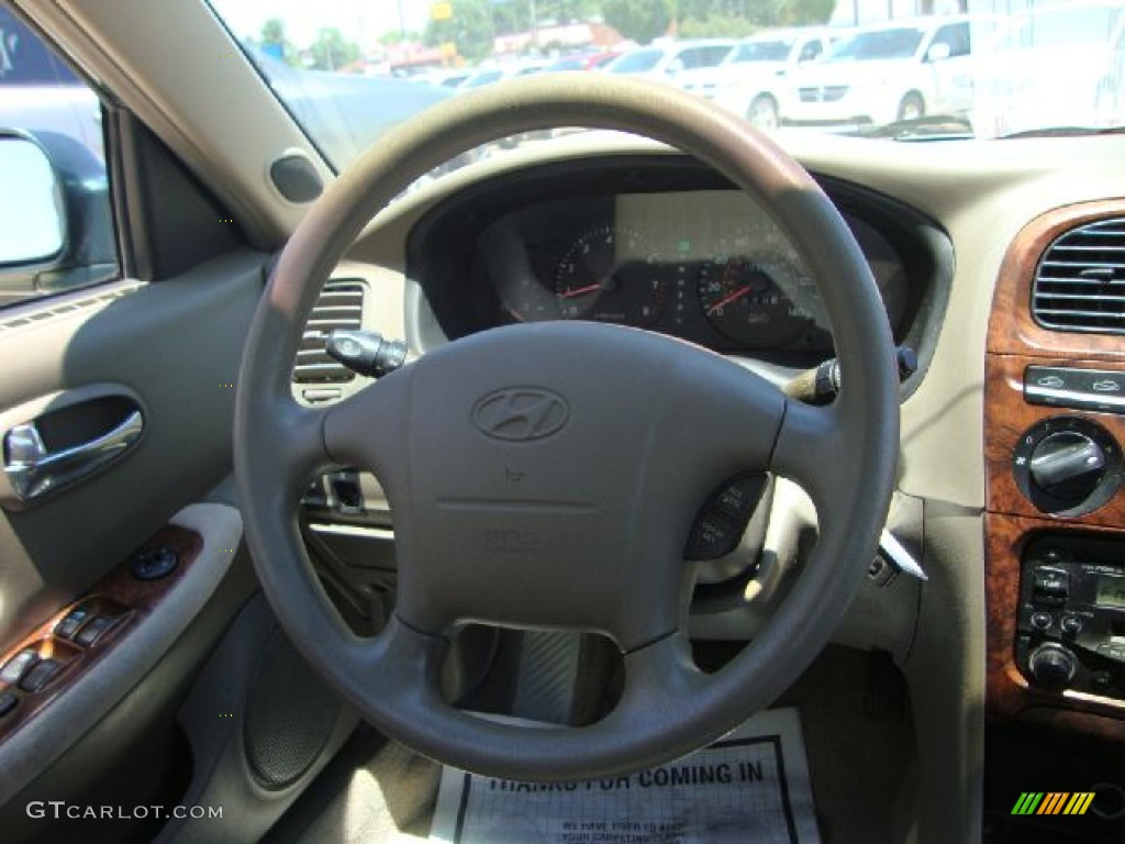 2001 Hyundai Sonata GLS V6 Beige Steering Wheel Photo #50643279