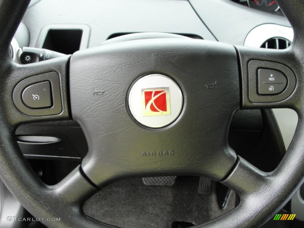 2007 Saturn ION 2 Quad Coupe Black Steering Wheel Photo #50645907
