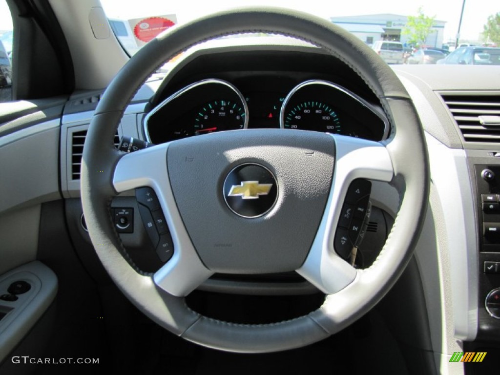 2011 Chevrolet Traverse LT AWD Dark Gray/Light Gray Steering Wheel Photo #50646534