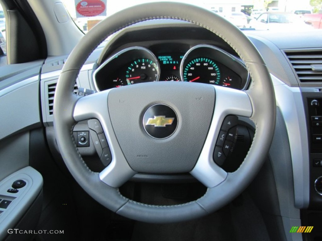 2011 Chevrolet Traverse LT AWD Dark Gray/Light Gray Steering Wheel Photo #50646648