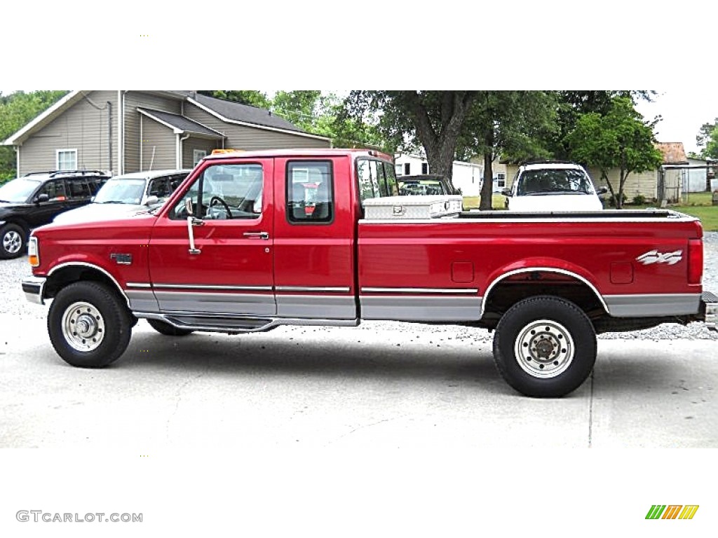 1997 F250 XLT Extended Cab 4x4 - Toreador Red Metallic / Medium Graphite photo #1