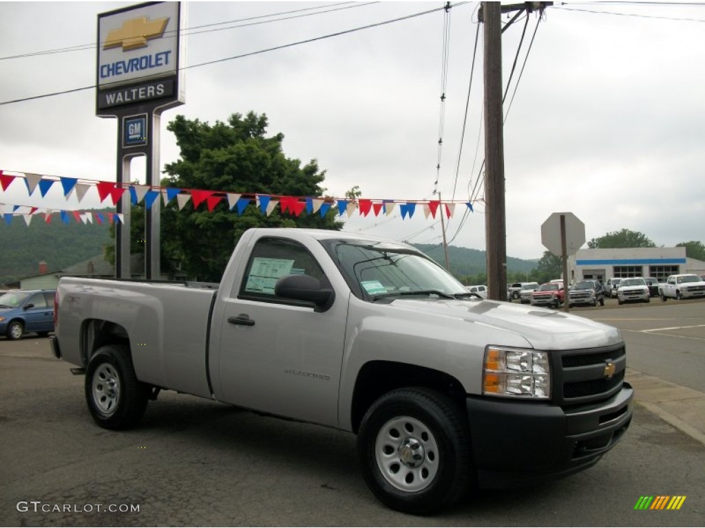 2011 Silverado 1500 Regular Cab 4x4 - Sheer Silver Metallic / Dark Titanium photo #48