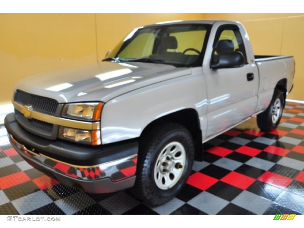 2005 Silverado 1500 LS Regular Cab 4x4 - Silver Birch Metallic / Dark Charcoal photo #2