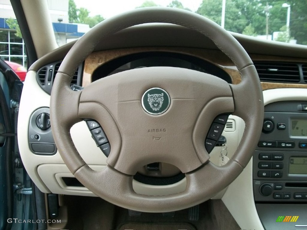 2004 Jaguar X-Type 2.5 Ivory Steering Wheel Photo #50653695