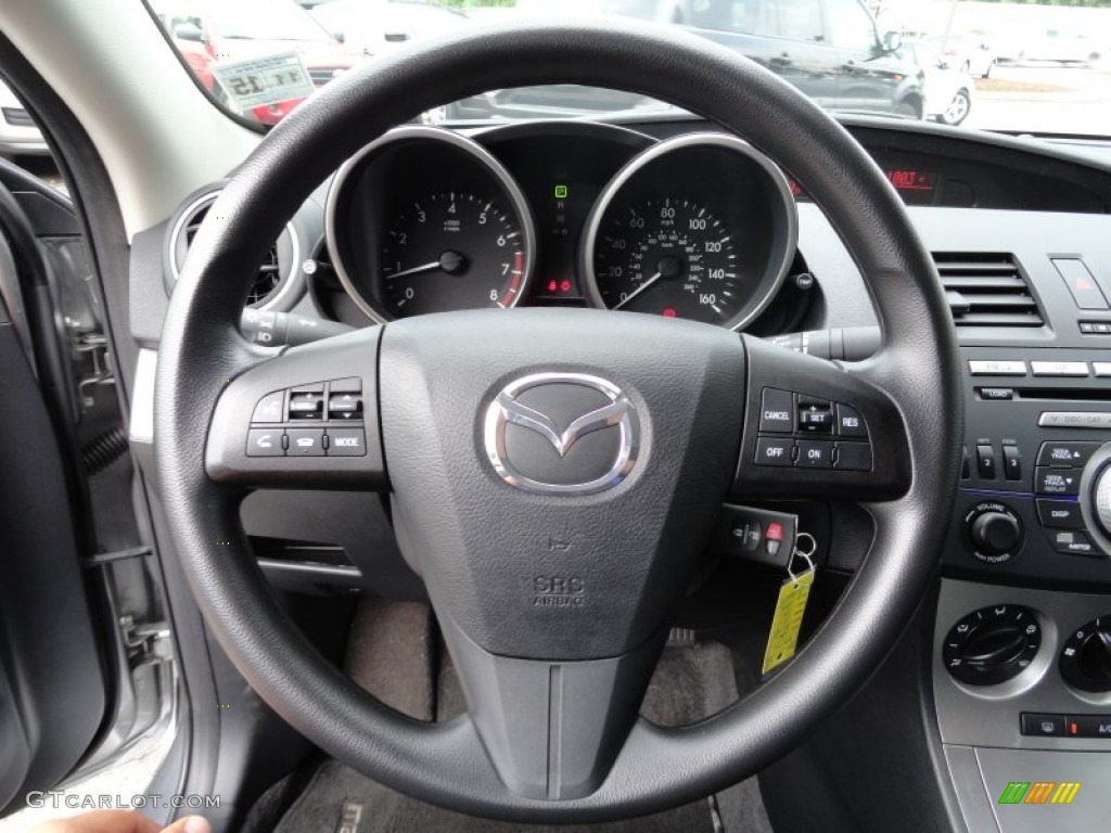 2011 Mazda MAZDA3 i Touring 4 Door Black Steering Wheel Photo #50655257