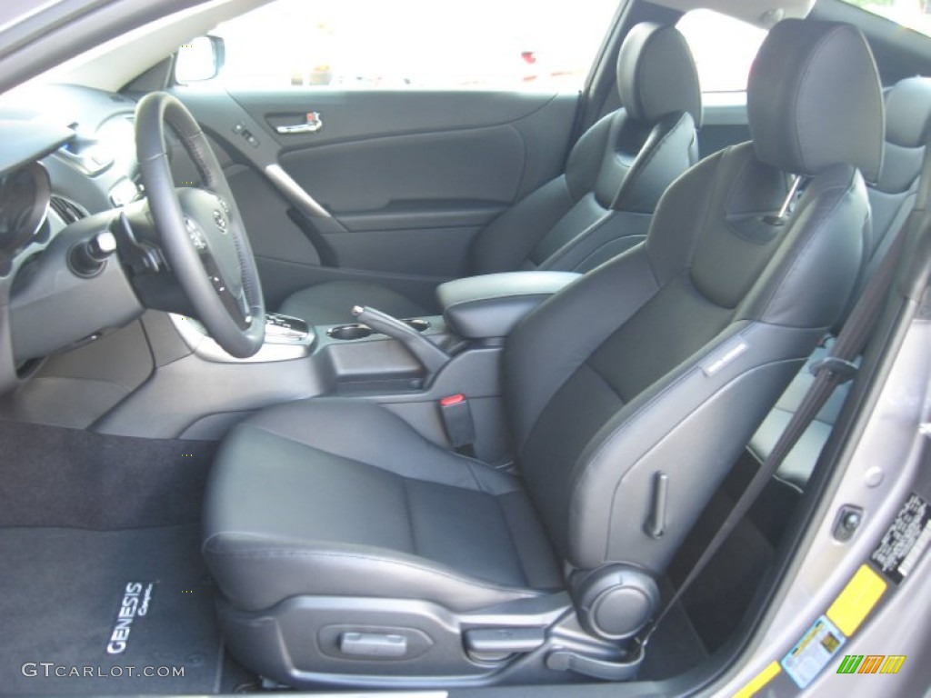 Black Leather Interior 2011 Hyundai Genesis Coupe 3.8 Grand Touring Photo #50655778