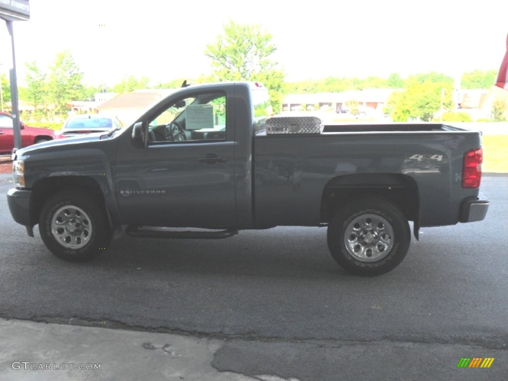 2009 Silverado 1500 LS Regular Cab 4x4 - Blue Granite Metallic / Dark Titanium photo #3