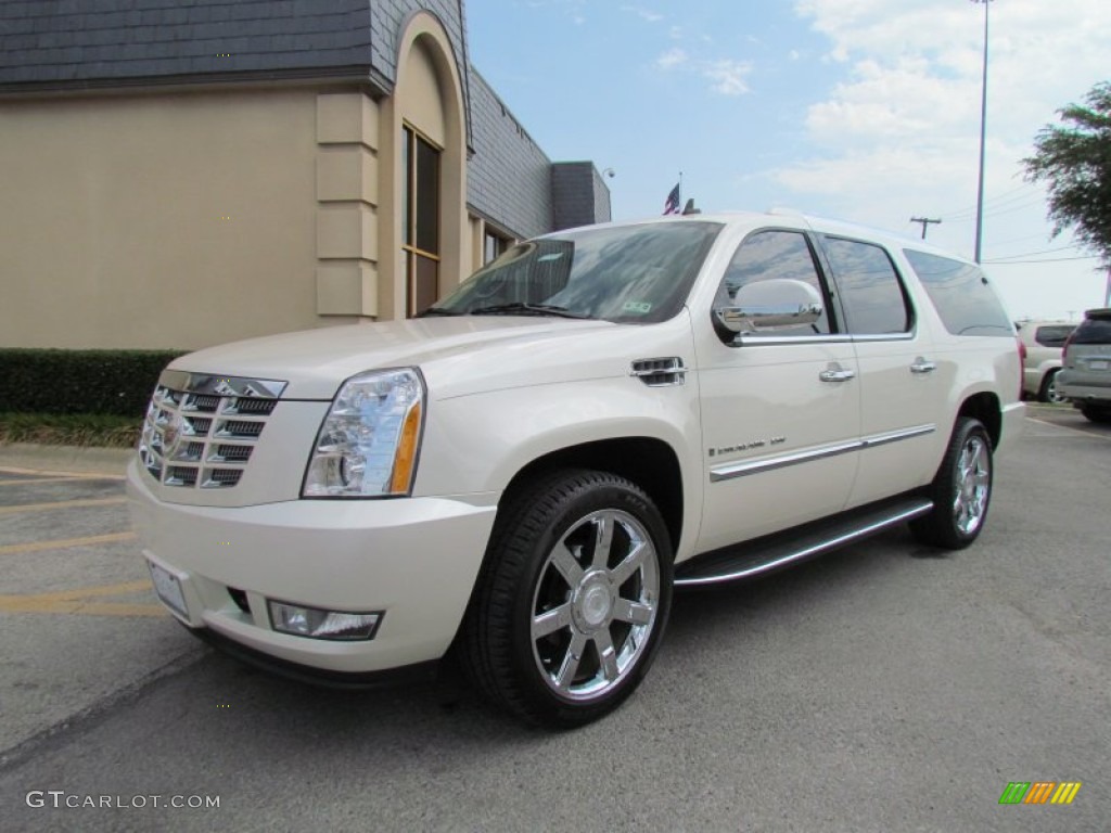 2008 Escalade ESV - White Diamond / Ebony photo #3