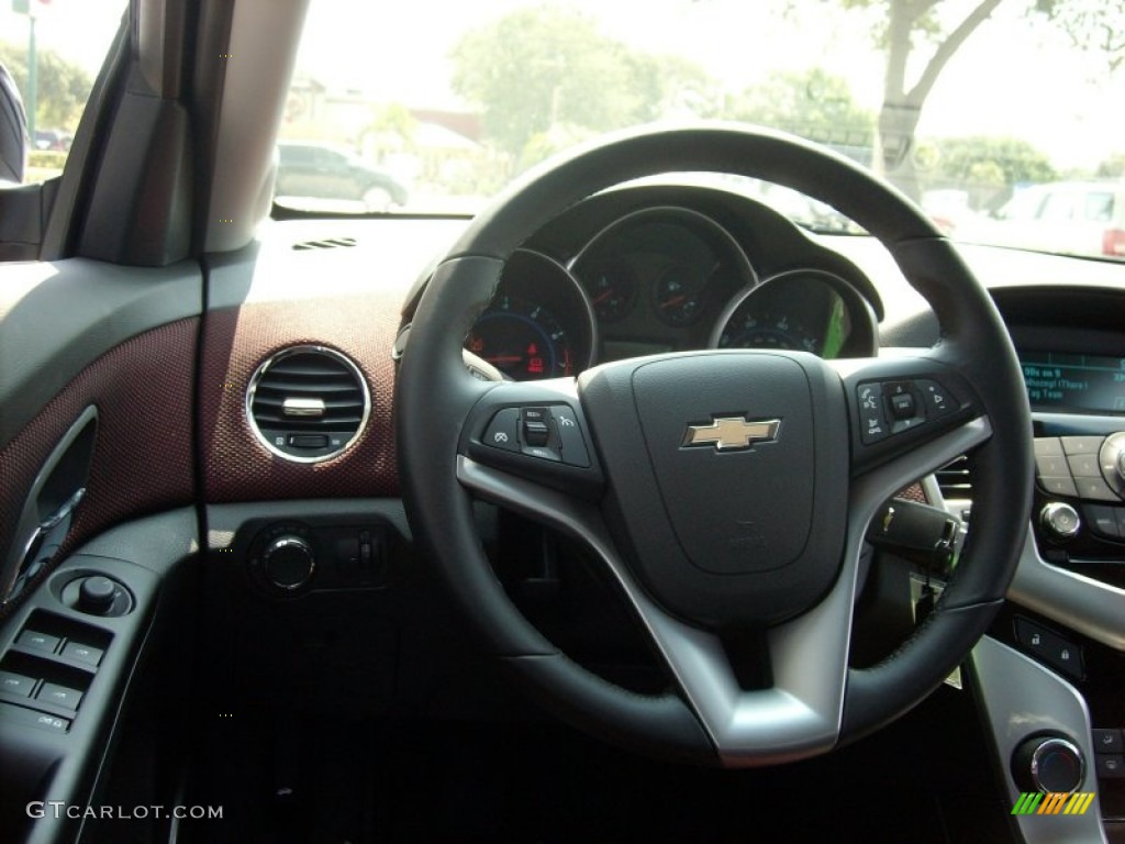2011 Chevrolet Cruze ECO Jet Black/Sport Red Steering Wheel Photo #50659946
